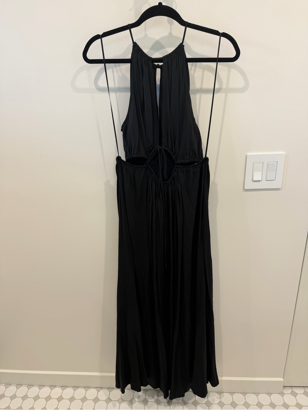 Astr Black Halter Cutout Maxi Dress